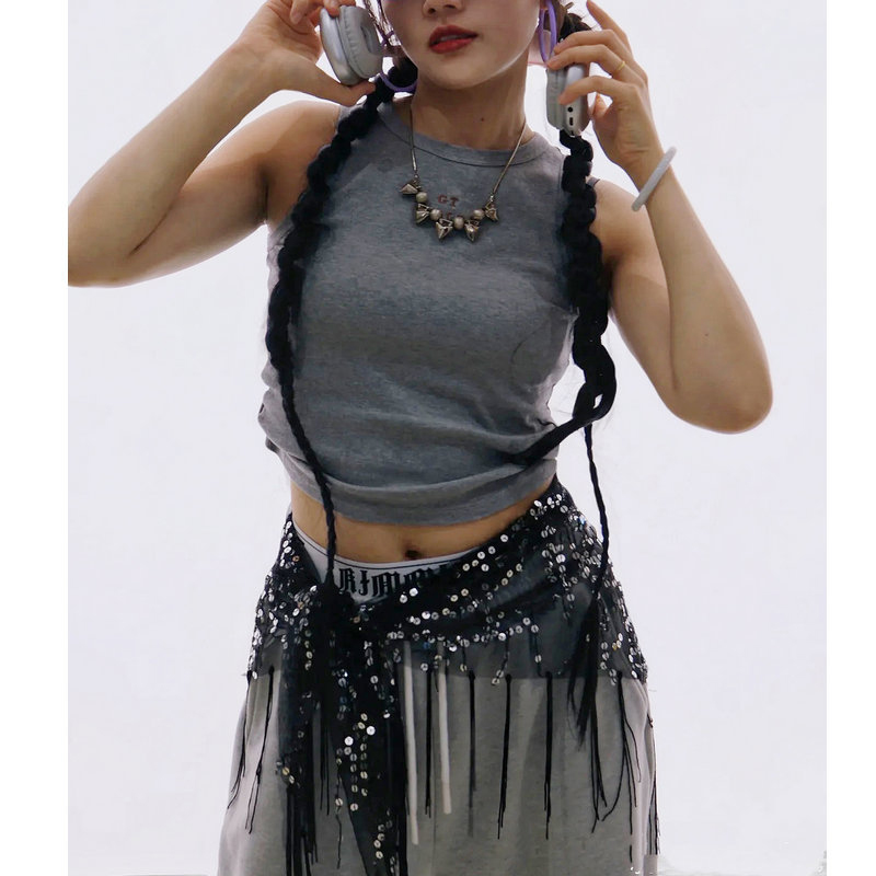 Street Fashion Thailand - حزام رقص شرقي عصري مزين بالترتر