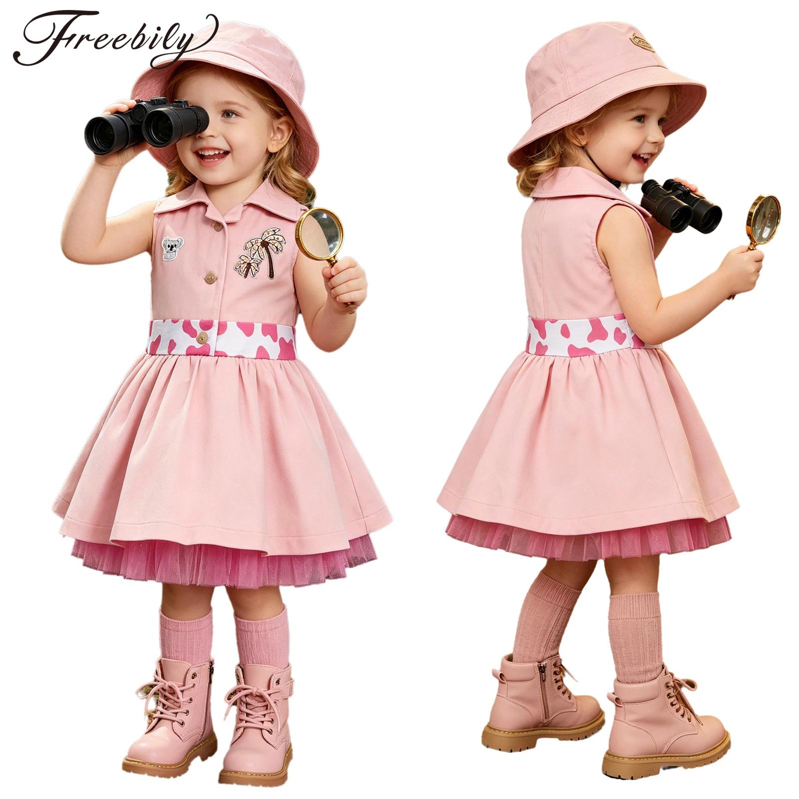 Street Fashion Kids - فستان تول بدون أكمام للفتيات الصغيرات