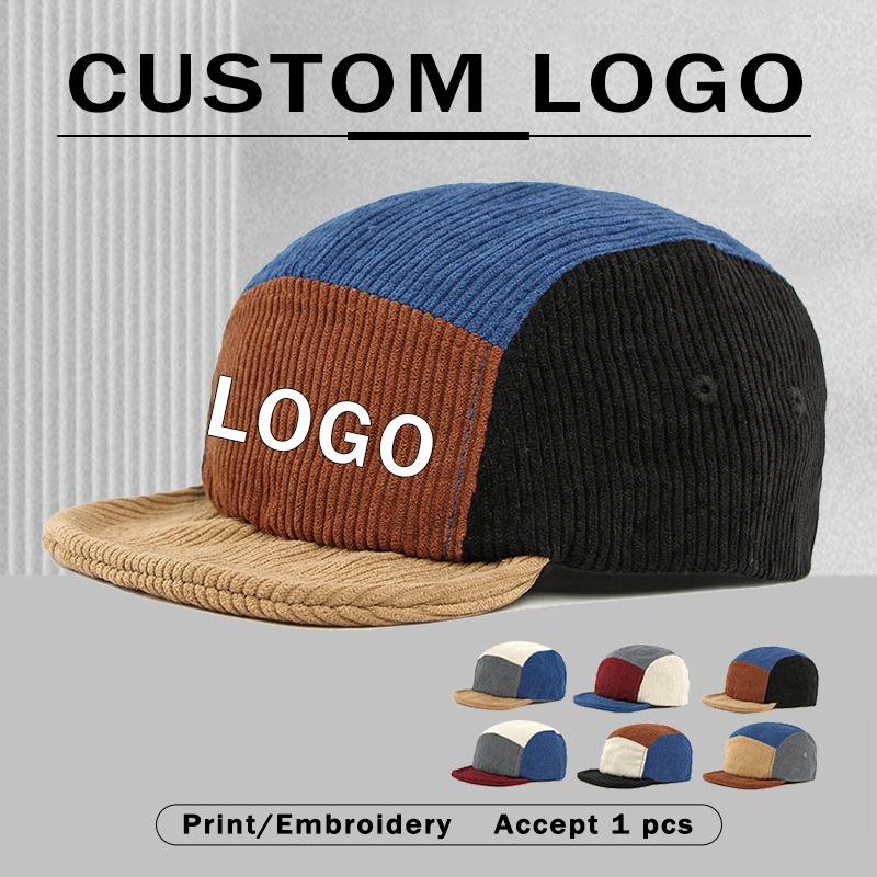 Corduroy Cap 5 Panel - قبعات بيسبول رجالية كلاسيكية من الكوردروي