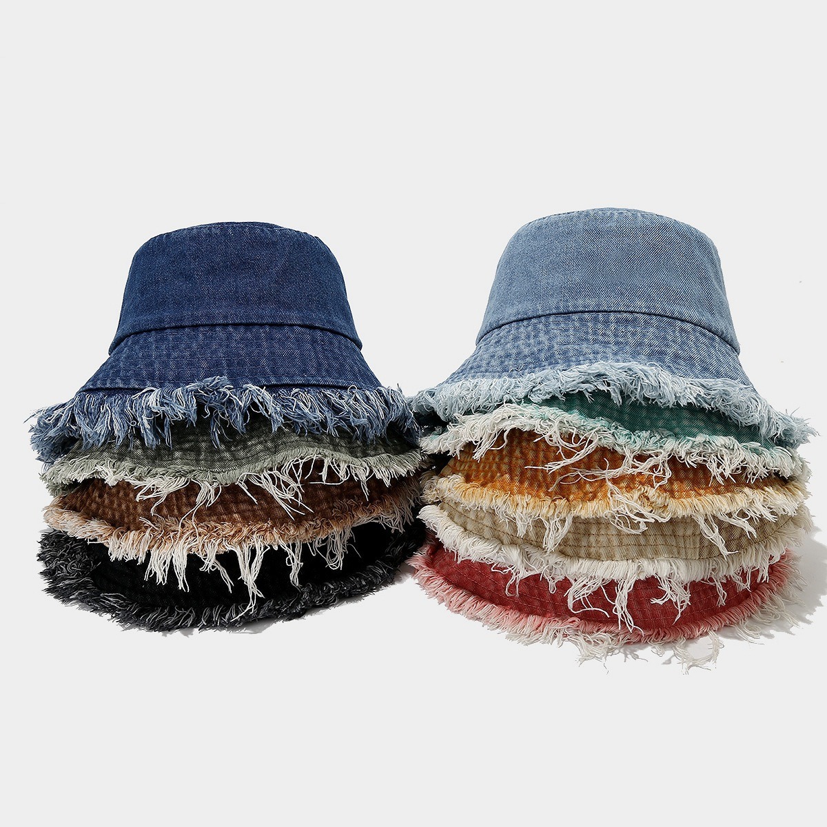 Bucket Hat Embroidered - للجنسين العصرية الخريف الصلبة شرابة حافة