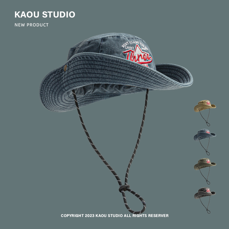 Bucket Hat Embroidered - الرجعية إلكتروني مطرزة قبعة رعاة البقر