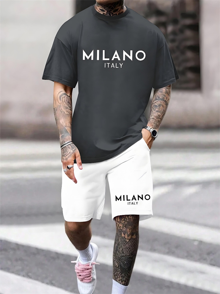 Street Fashion Milano - قطعتين ميلانو طباعة الرجال مجموعة الصيف