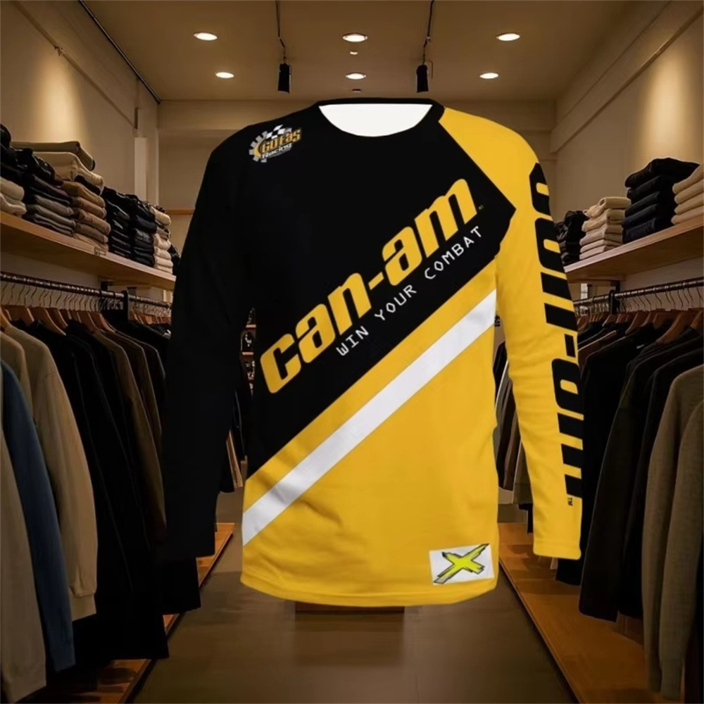 Fashion Streetwear - قميص سباق الدراجات النارية بأكمام طويلة