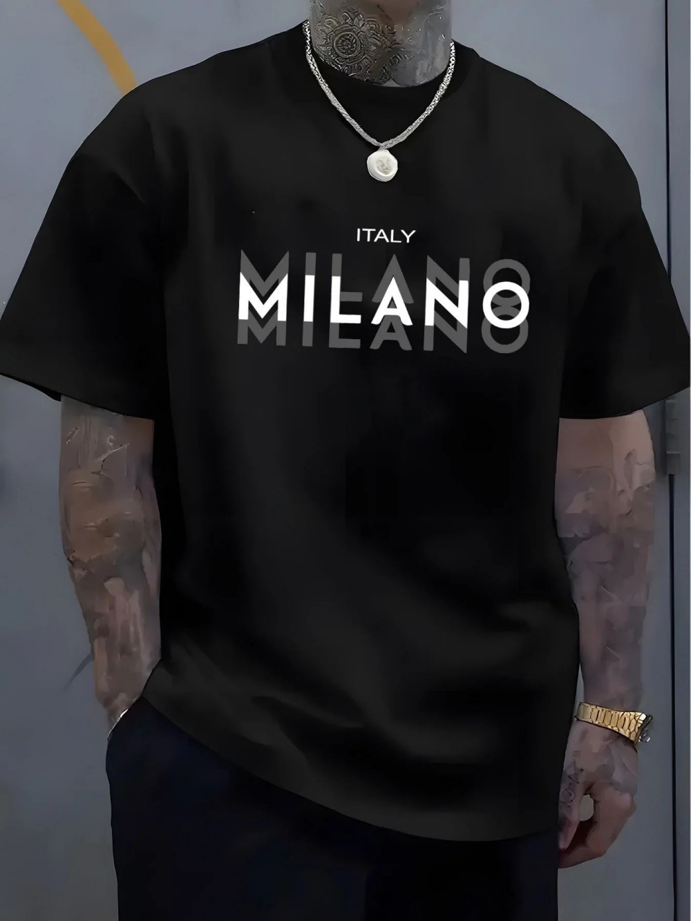 Street Fashion Milano - تي شيرت رياضي للرجال والنساء مطبوع
