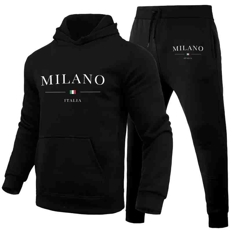 Street Fashion Milan - طقم سويت شيرت وبناطيل رياضية فاخرة