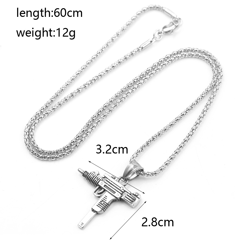 قلادة على شكل مسدس أوزي - مجوه - مراجعة Street Fashion Necklace وسعره