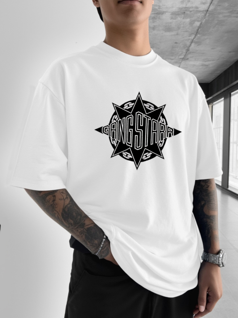 تي شيرت مطبوع عليه شعار Gang S - مراجعة Street Fashion Logo Design وسعره