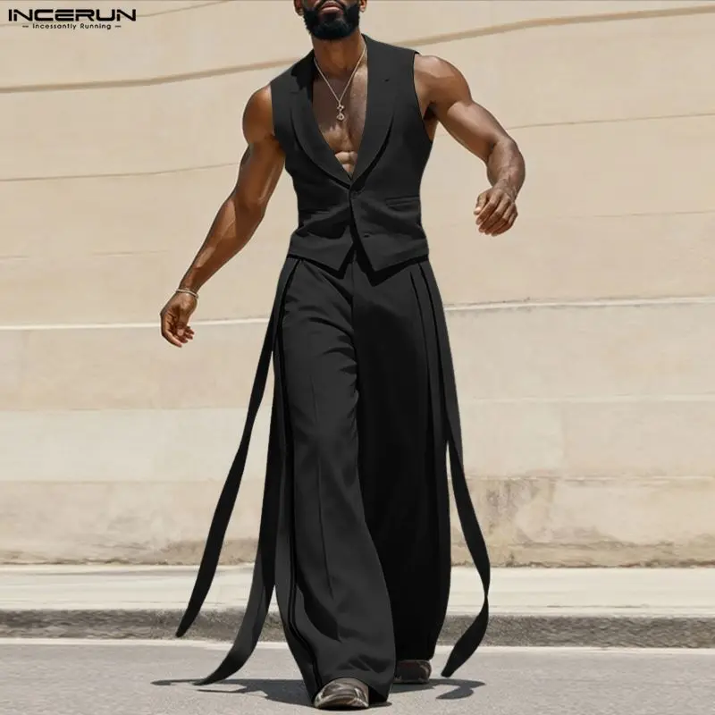 طقم رجالي من INCERUN بلون موحد - مراجعة Fashion Streetwear وسعره