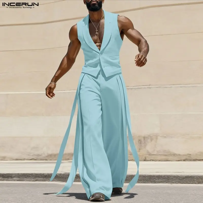 طقم رجالي من INCERUN بلون موحد - مراجعة Fashion Streetwear وسعره