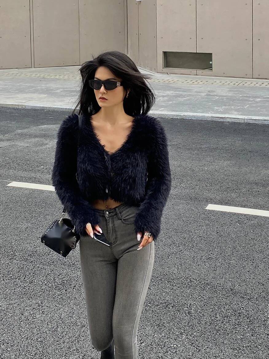 سترة نسائية ناعمة من الصوف الم - مراجعة Street Fashion Necklace وسعره