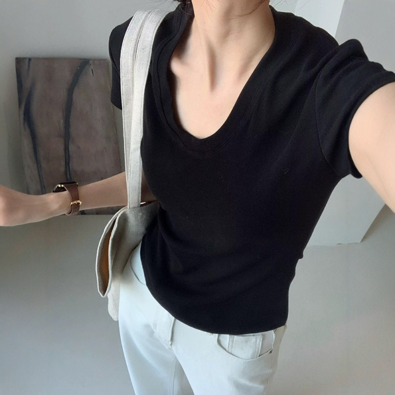 تي شيرت نسائي صيفي بياقة على ش - مراجعة Fashion Streetwear وسعره