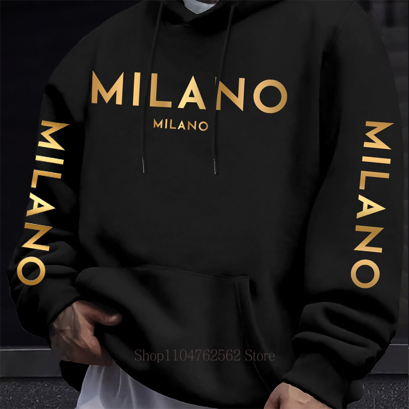 هودي مطبوع عليه حروف ميلانو لل - مراجعة Street Fashion Milano وسعره