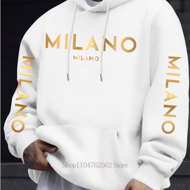 هودي مطبوع عليه حروف ميلانو لل - مراجعة Street Fashion Milano وسعره