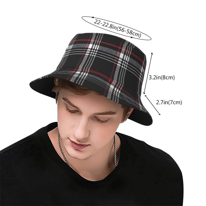 قبعة صيد مخصصة بنمط GTI تارتان - مراجعة Bucket Hat Embroidered وسعره
