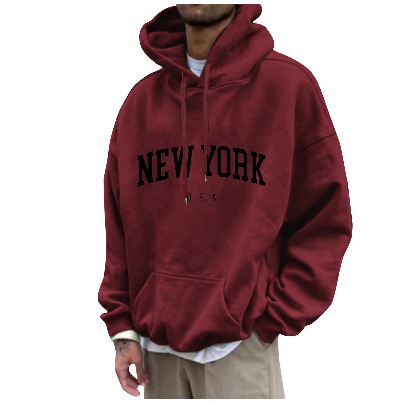 كنزات بأغطية رأس بطباعة نيويور - مراجعة Street Fashion In New York وسعره
