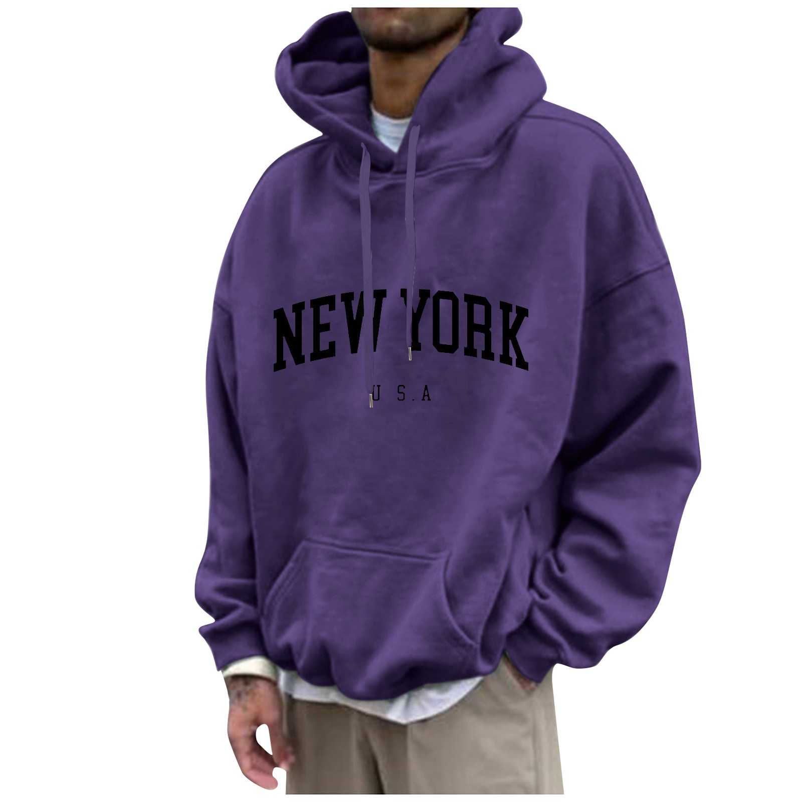 كنزات بأغطية رأس بطباعة نيويور - مراجعة Street Fashion In New York وسعره
